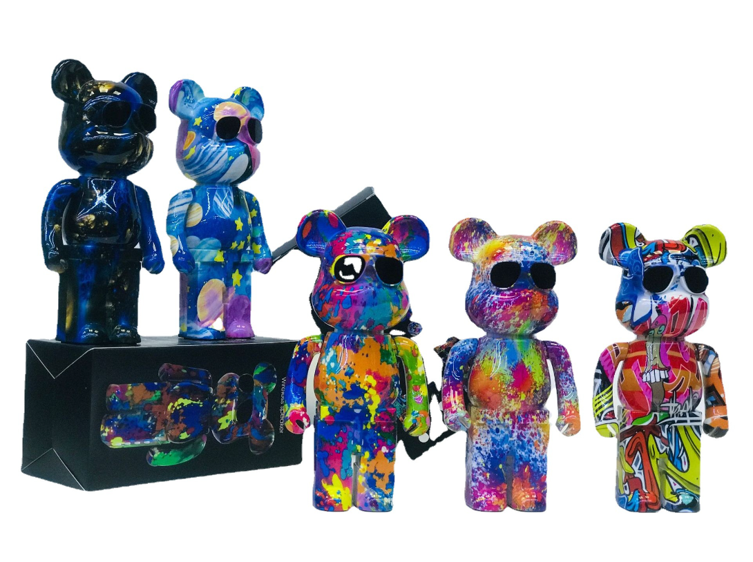 新款B5涂鸦暴力熊蓝牙音箱家居摆件插卡小音响潮流玩具熊生日礼物