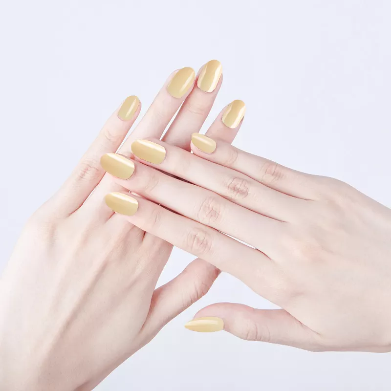 Solid color with bright oil artificial nails, nude color, pink multi-color nail nail pieces, 24 pieces, soft, comfortable, fit well, detachable for repeated wearing, exclusively for export Specification image