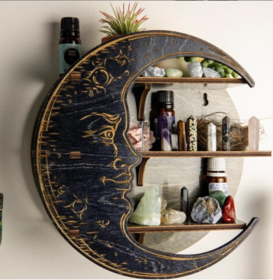 Moon crystal stand, essential oil stand, altar stand