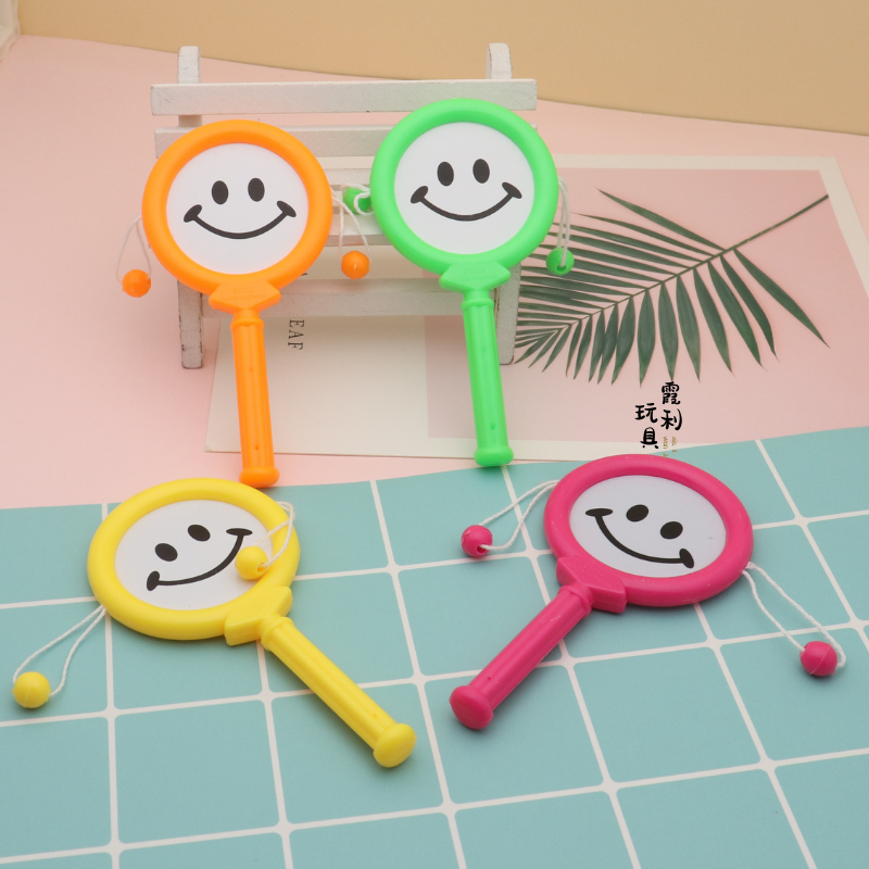 Smiling face drum, children's plastic toys, gifts, party livening and cheering props details Picture