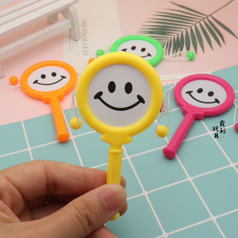 Smiling face drum, children's plastic toys, gifts, party livening and cheering props Item Picture