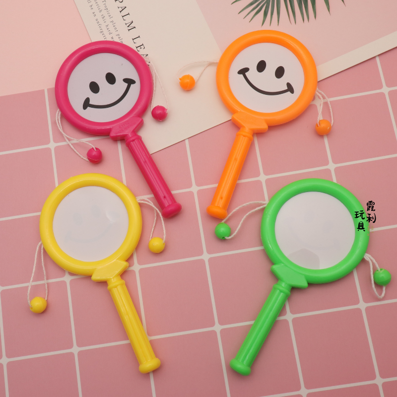 Smiling face drum, children's plastic toys, gifts, party livening and cheering props Specification image