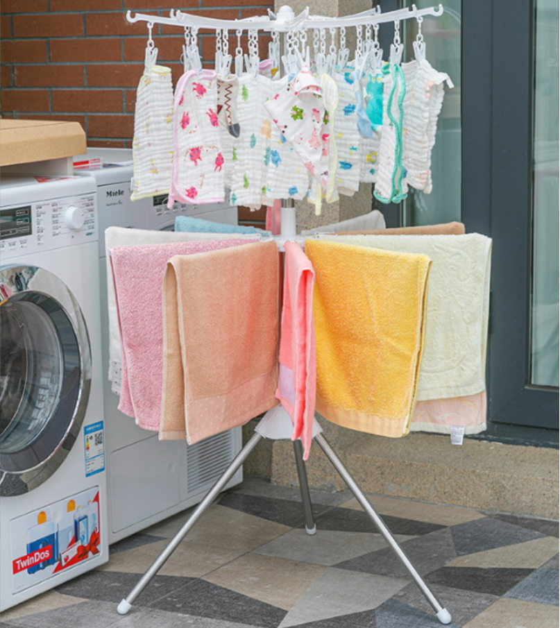 Rotating and folding clothes drying rack Specification image