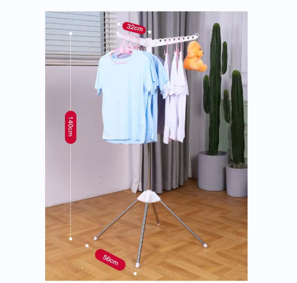 Rotating and folding clothes drying rack details Picture