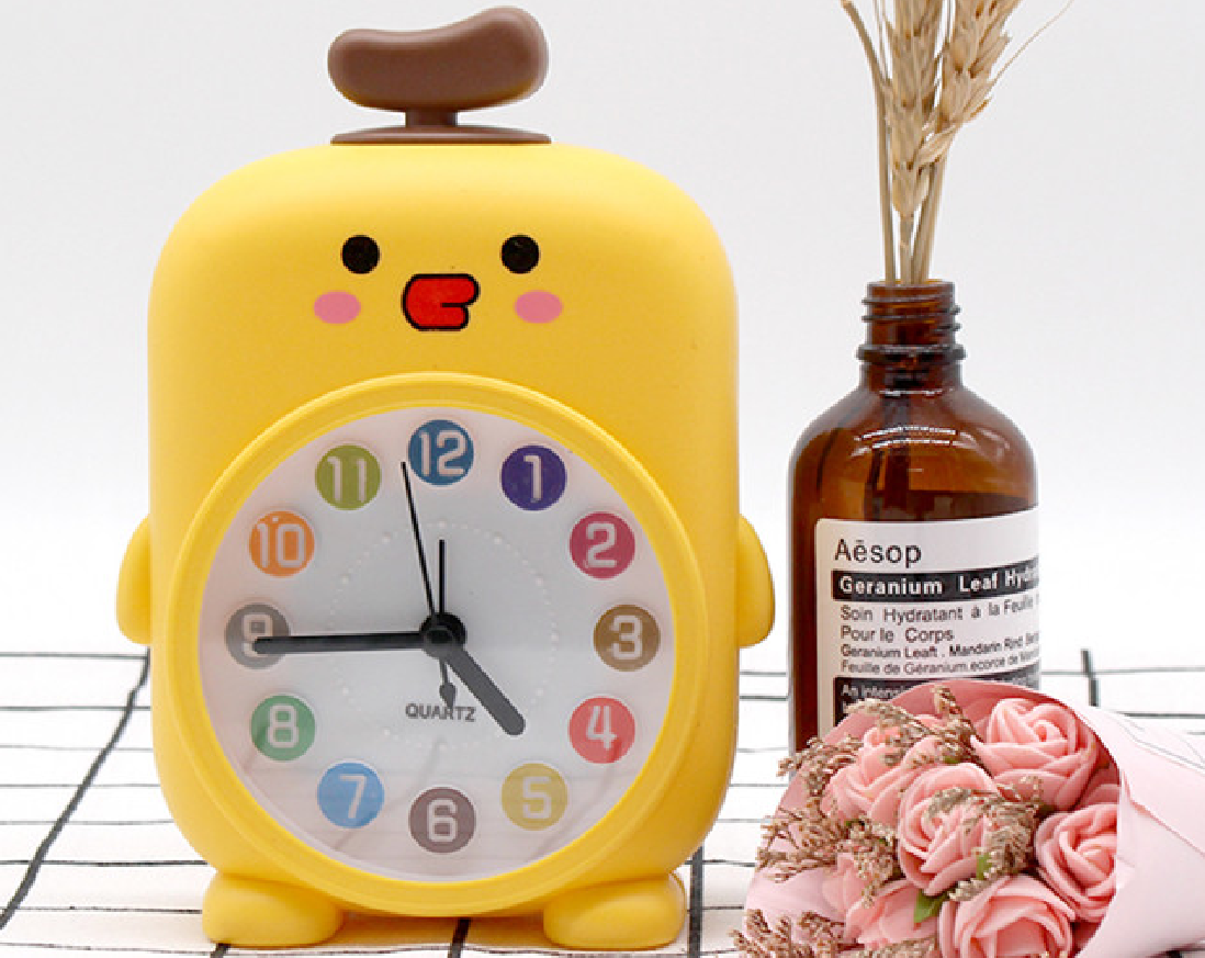 Monochrome cute duck alarm clock