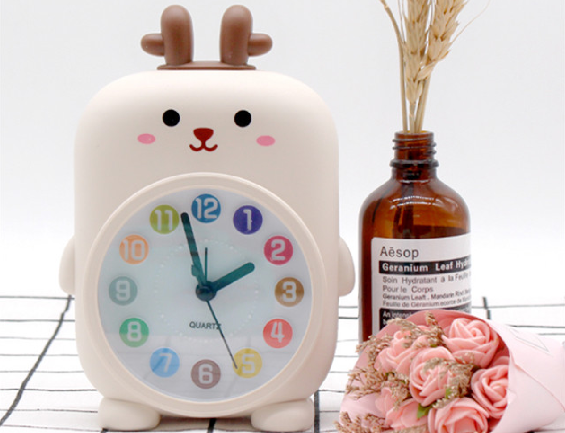 Monochrome cute rabbit alarm clock