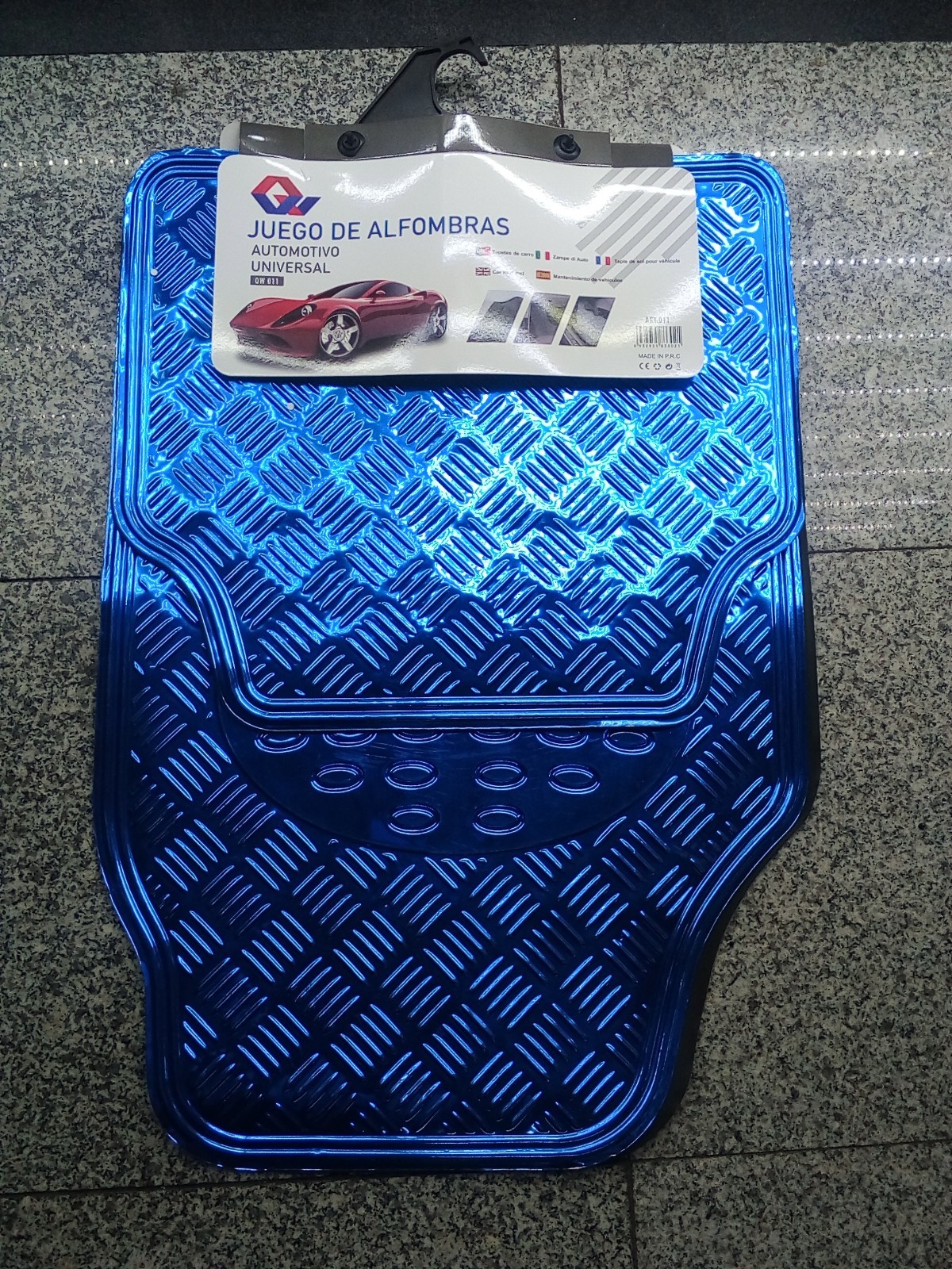 PVC aluminum film anti-slip carpet floor mat, PVC carpet for export, universal car floor mat, car floor mat, foot mat 4pc, Qiwei Car Decoration QW55
