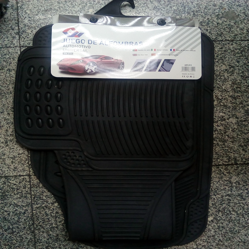 PVC ox eye one-piece 3-piece anti-slip carpet floor mat, PVC carpet for export, universal car floor mat, car floor mat, foot mat 3pc, Qiwei car decoration QW57 Specification image
