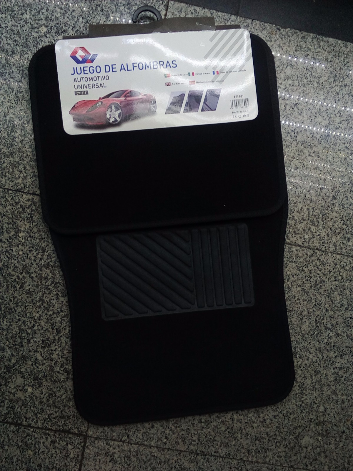 Velvet anti-slip carpet floor mat, polyester carpet for export, universal car floor mat, car floor mat, foot mat 4pc, Qiwei car decoration QW53