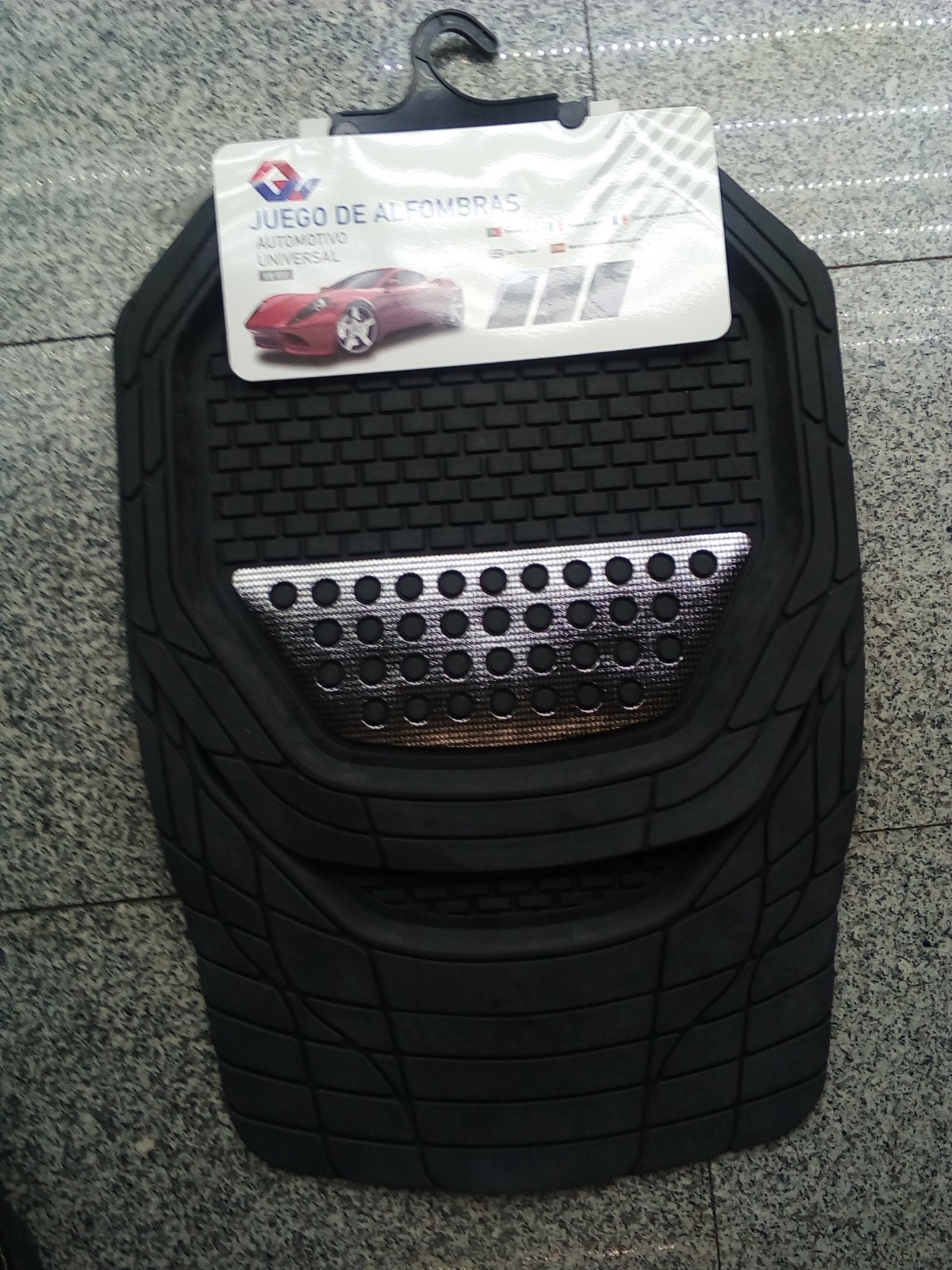 PVC aluminum film floor MATS, 4-piece anti-slip carpet floor MATS, PVC carpet for export, universal car floor MATS, car floor MATS, foot MATS, 4pc, Qiwei Car Decoration QW58 Item Picture