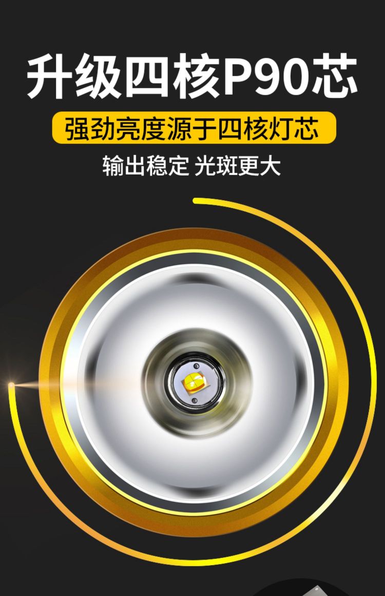 手电筒强光充电超亮户外手提式矿灯远射家用超长续航大功率探照灯户外强光灯续航能力强光亮详情图7