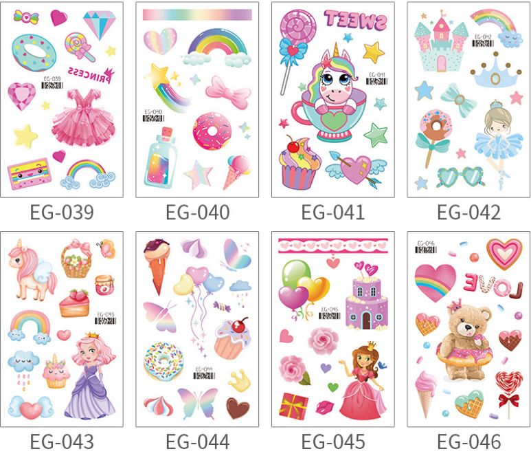 防水环保卡通内粉纹身贴tattoo