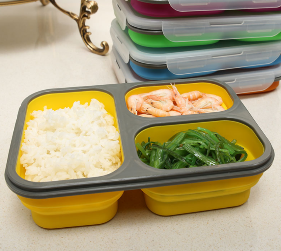 Creativa 3 compartimiento de silicona plegable lunchbox Specification image