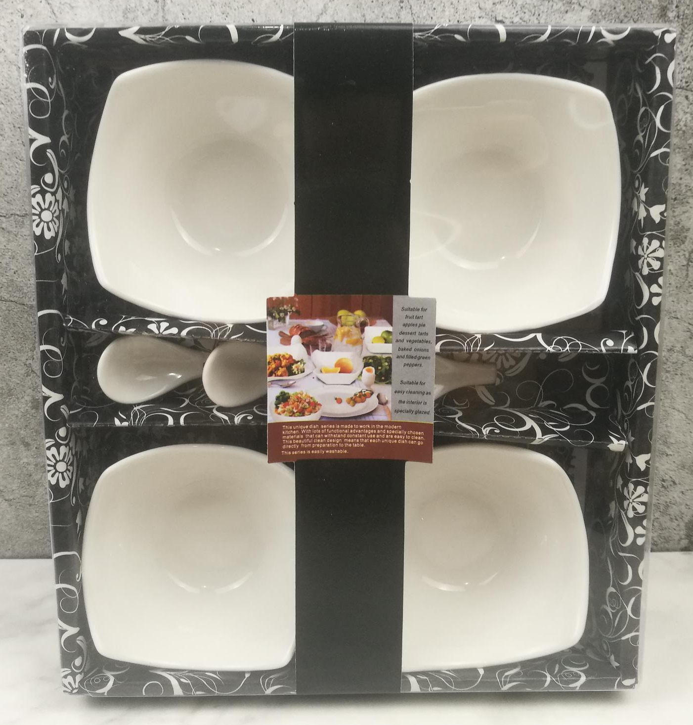 方圆陶瓷小食碟配小勺PVC纸盒彩带包装FUNDUEVB68854详情图7