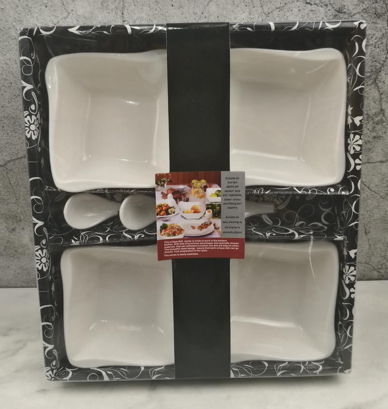 方圆陶瓷小食碟配小勺PVC纸盒彩带包装FY98633详情图4