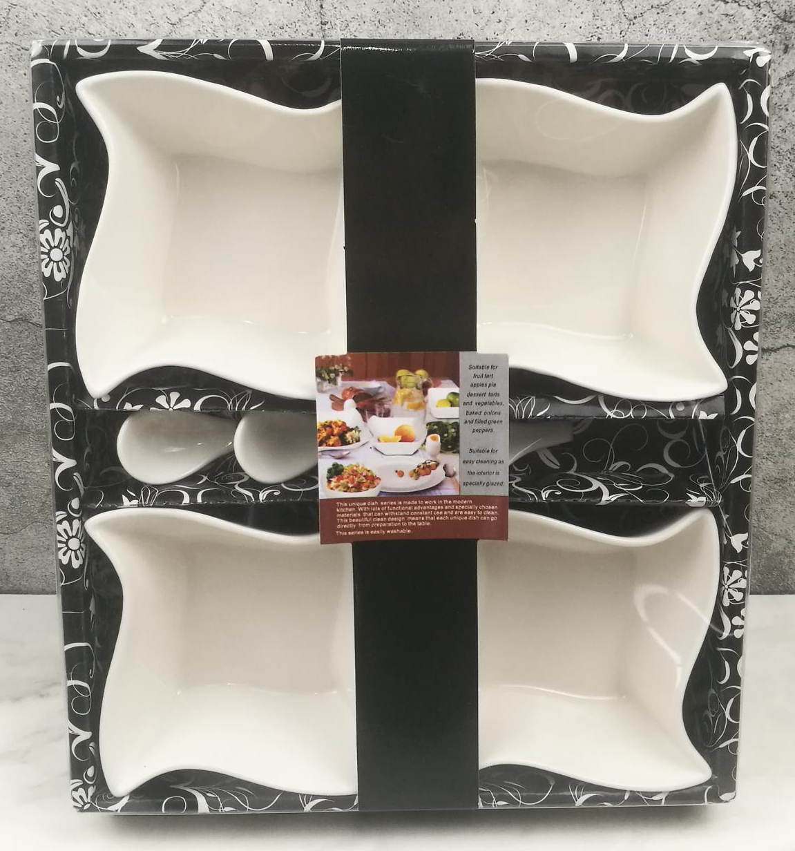 方圆陶瓷小食碟配小勺PVC纸盒彩带包装FUNDUEVB68854详情图2