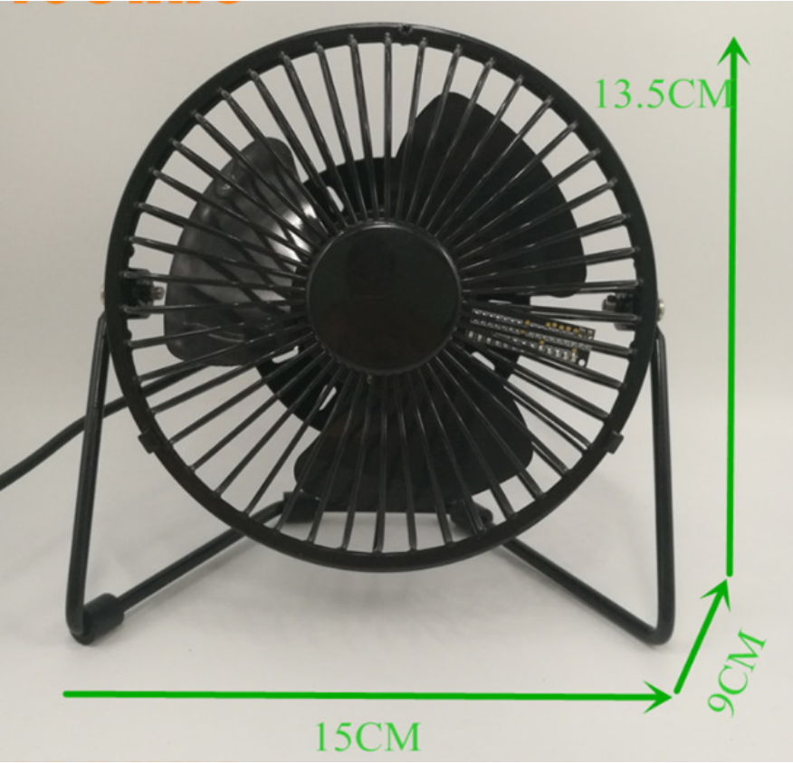 Mini desktop clock ironwork fan for export Item Picture