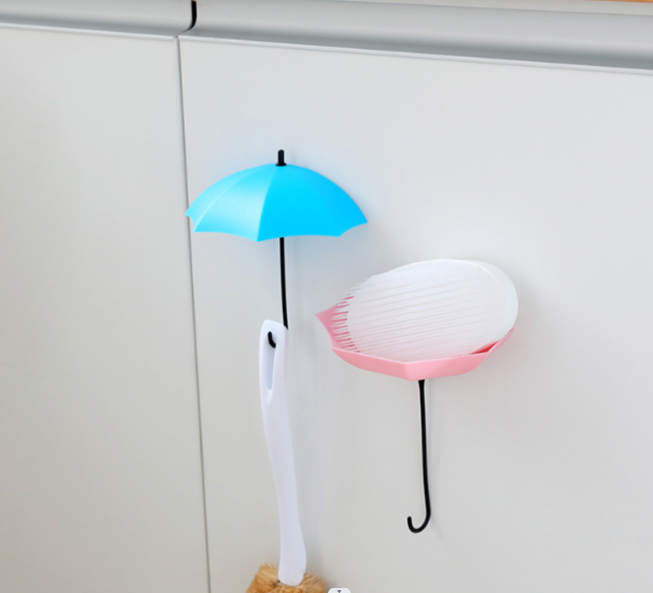 创意雨伞粘钩白底实物图