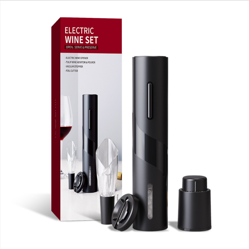 New wine bottle opener set, multi-functional gift box set, plastic dry battery wine bottle opener set
