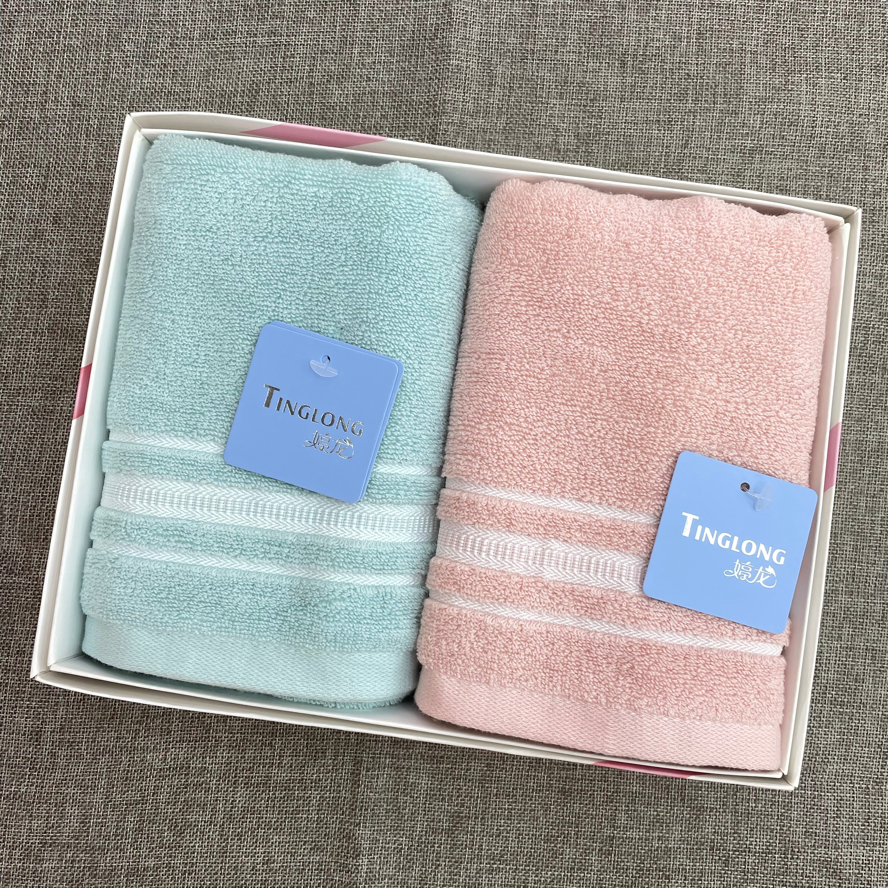 Tinglong Factory direct sales of high-end candy-colored towels and pure cotton adult towels Specification image