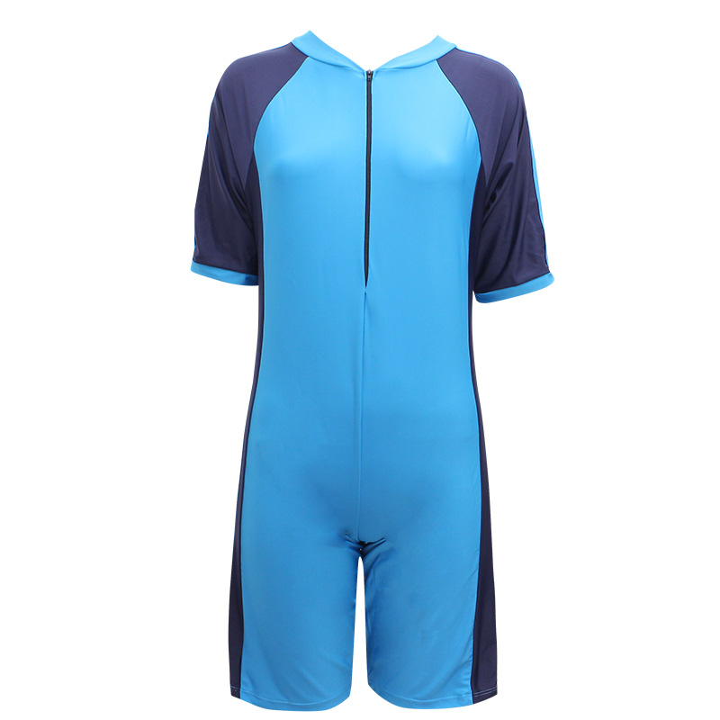 新款儿童冲浪服外贸连体泳装防晒拼色耐穿拼色带拉链游泳衣男童女童跨境厂家批发2022