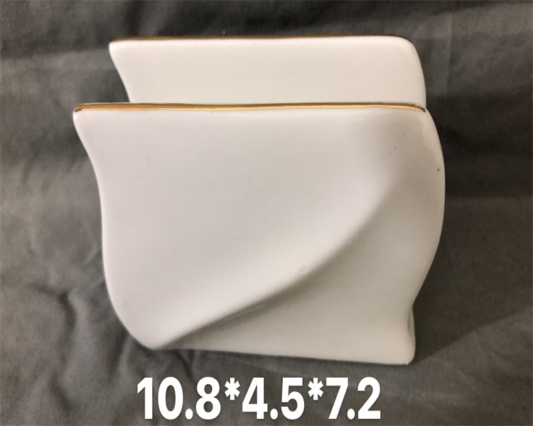 方圆陶瓷酒店家居专用餐巾架描金白瓷餐巾架FYJBGHDBB6858895详情图8