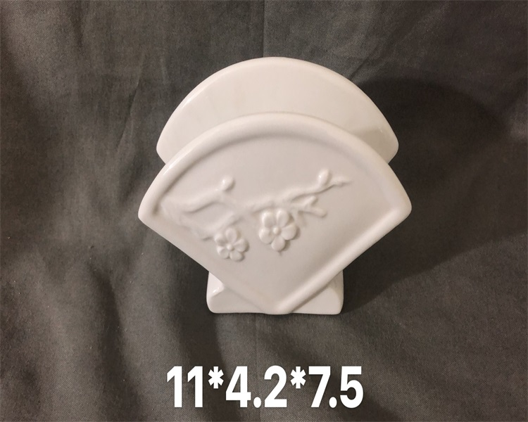 方圆陶瓷酒店家居专用餐巾架描金白瓷餐巾架FYJBGHDBB6858895详情图2