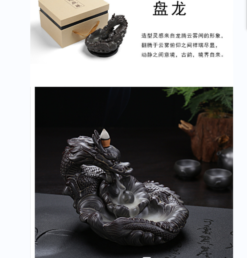 Reverse-flow ceramic incense burner details Picture