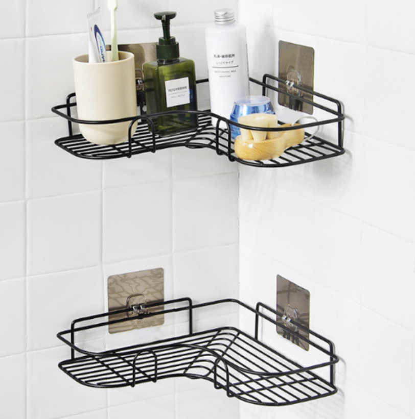 Kitchen and bathroom triangular storage rack without drilling holes details Picture