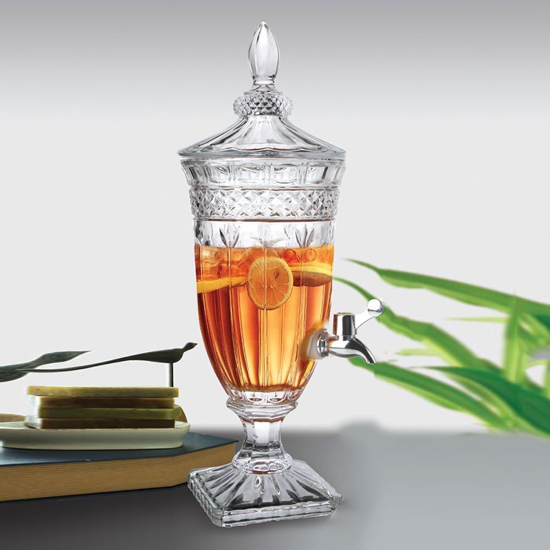 علب عصير مشروب زجاجي، زجاجة ماسون الزجاجية مع حامل حديد detail image 6