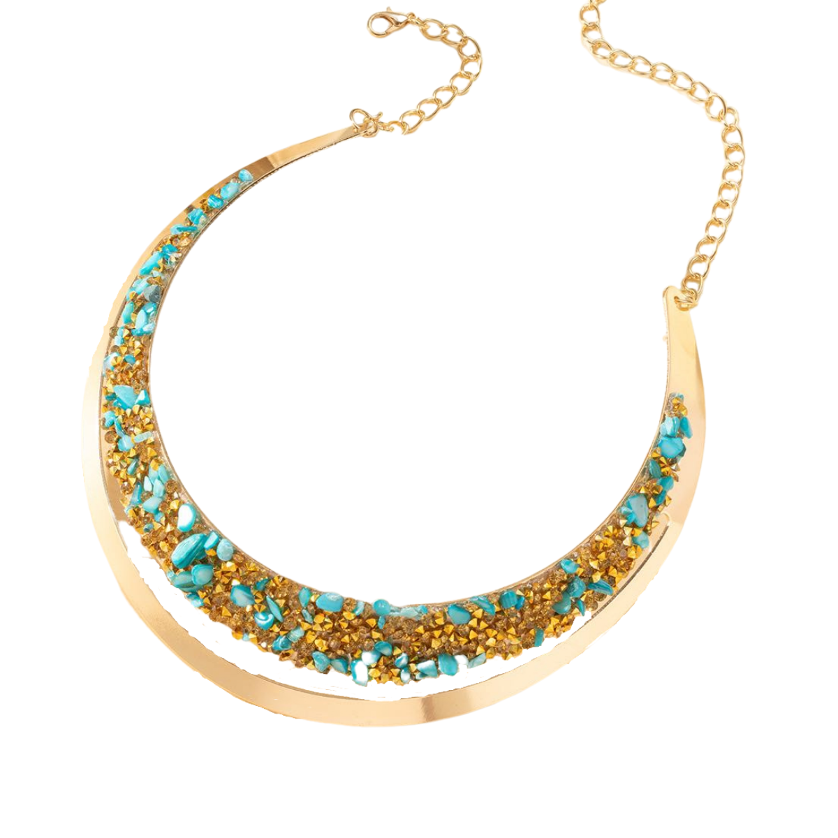 Xiyin, a cross-border Amazon bestseller from Europe and America, offers a fashionable and trendy metal necklace and neckband with natural stones for women Item Picture