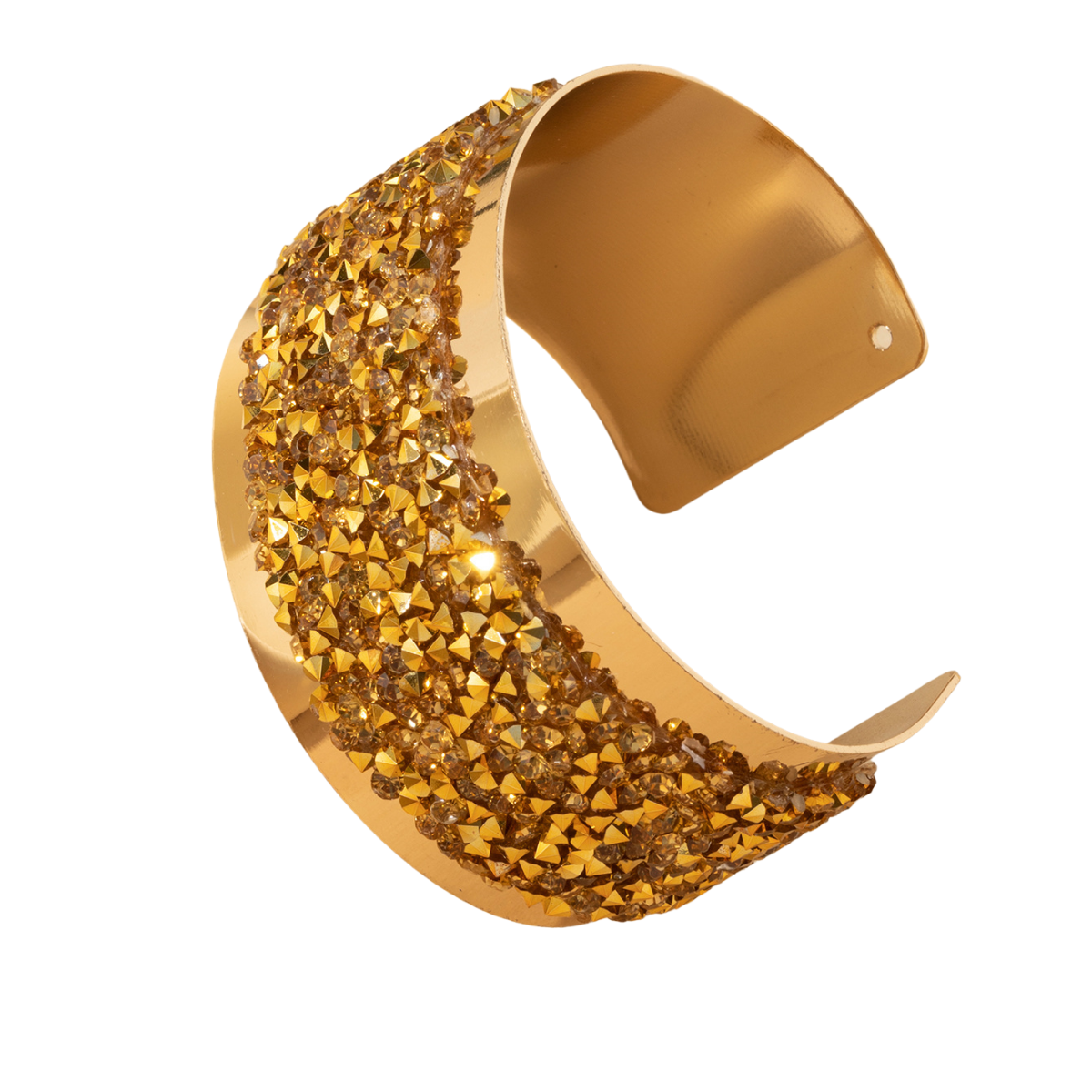 Cross-border Amazon bestseller diamond-encrusted champagne gold C-shaped bracelet for women Item Picture