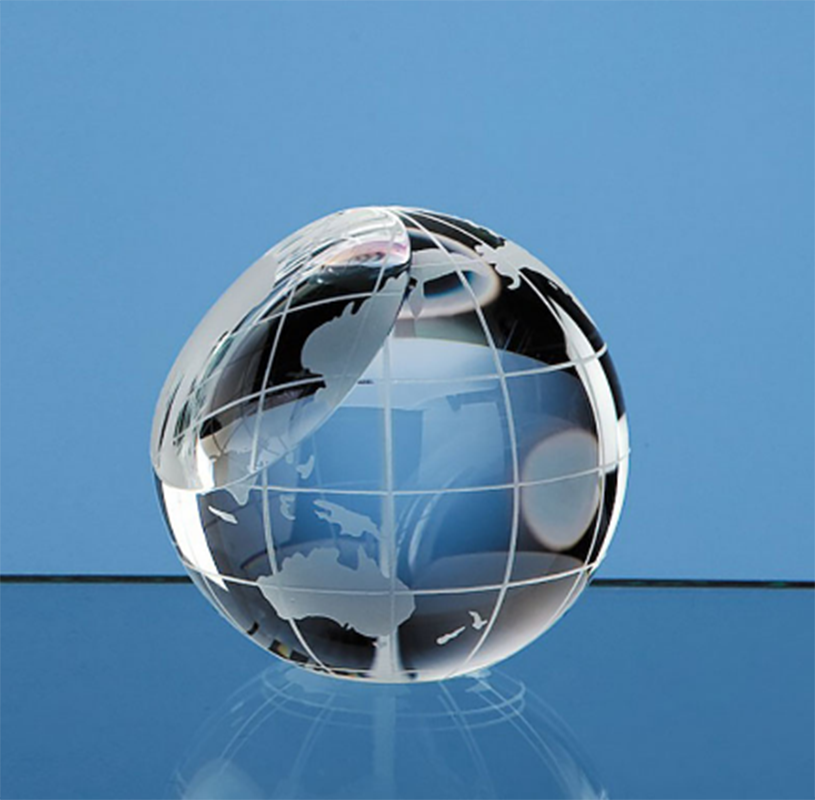 Crystal glass, crystal Earth paper town 80mm crystal trophy manufacturer customization