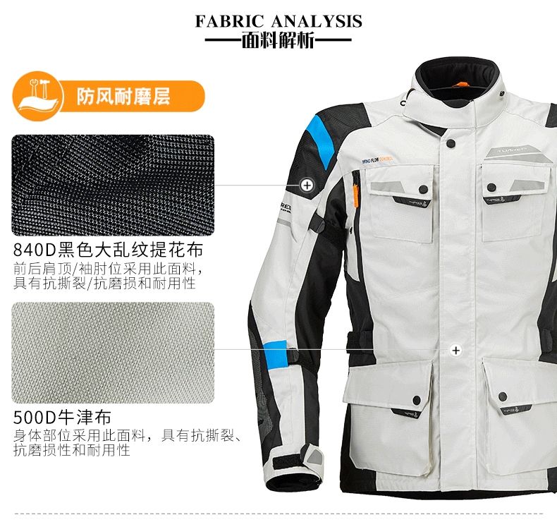 图阿雷格拉力服男摩托车骑行服套装摩旅防摔骑士装备机车服冬防水详情图9