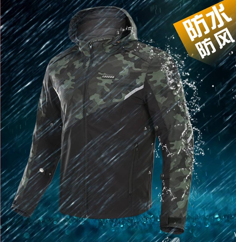 Lei Chi motorcycle riding suit set, waterproof and warm for all four seasons, motorcycle rally and anti-drop camouflage clothing, men's rider equipment detail image 2