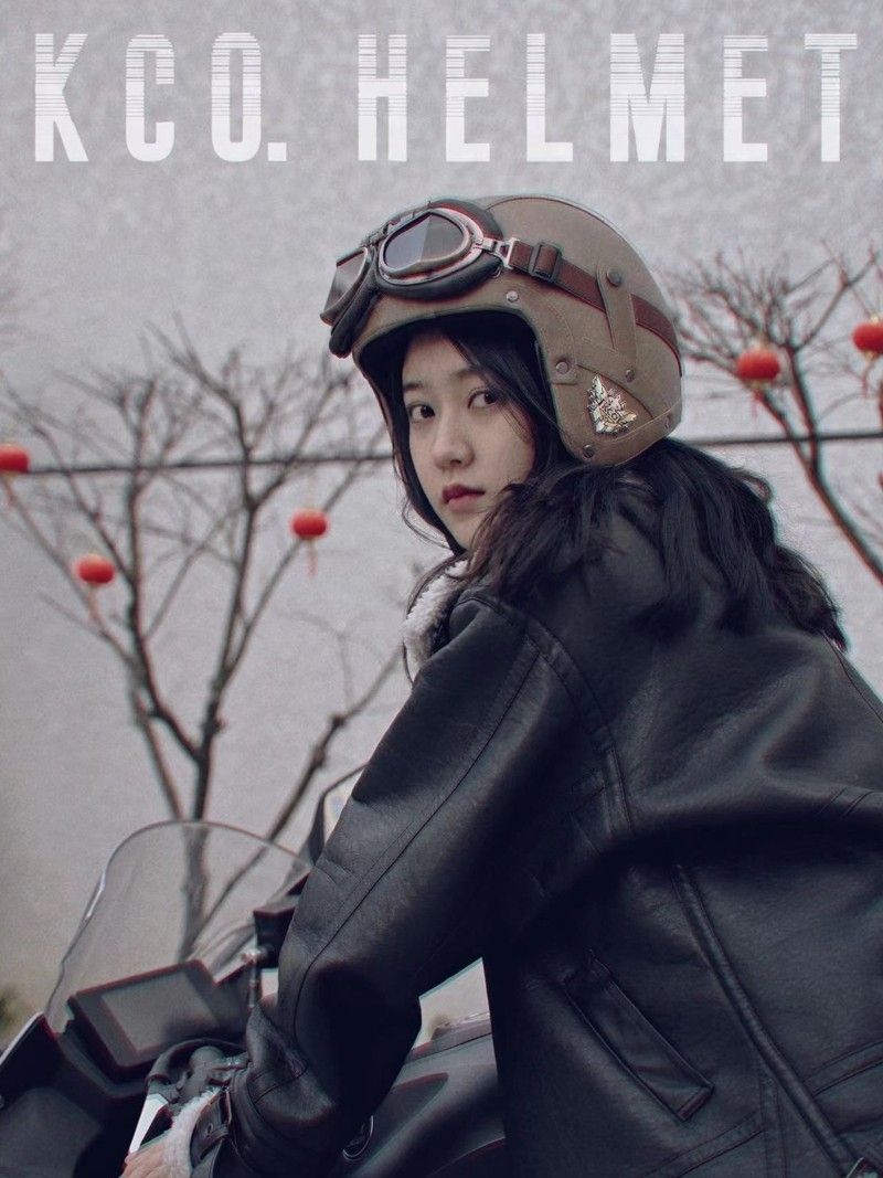 Retro Harley-Davidson 3C-certified helmet, safety helmet, motorcycle, all-season couple, motorcycle lining, windproof ear protection, Japanese style details Picture