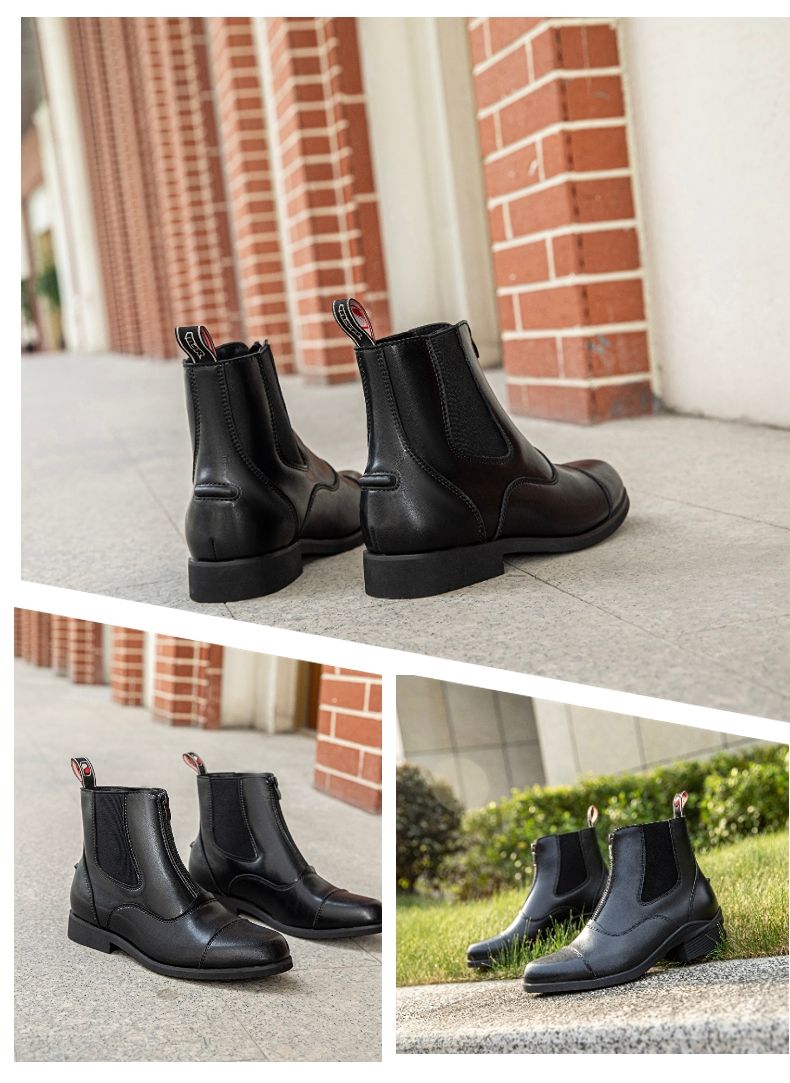 MSR riding boots, children's professional equestrian boots, adult riding shoes, Yingshi genuine leather cowhide, men's and women's Martin boots, short riding boots detail image 8