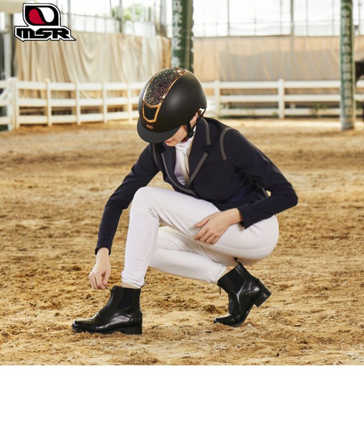 MSR riding boots, children's professional equestrian boots, adult riding shoes, Yingshi genuine leather cowhide, men's and women's Martin boots, short riding boots detail image 5