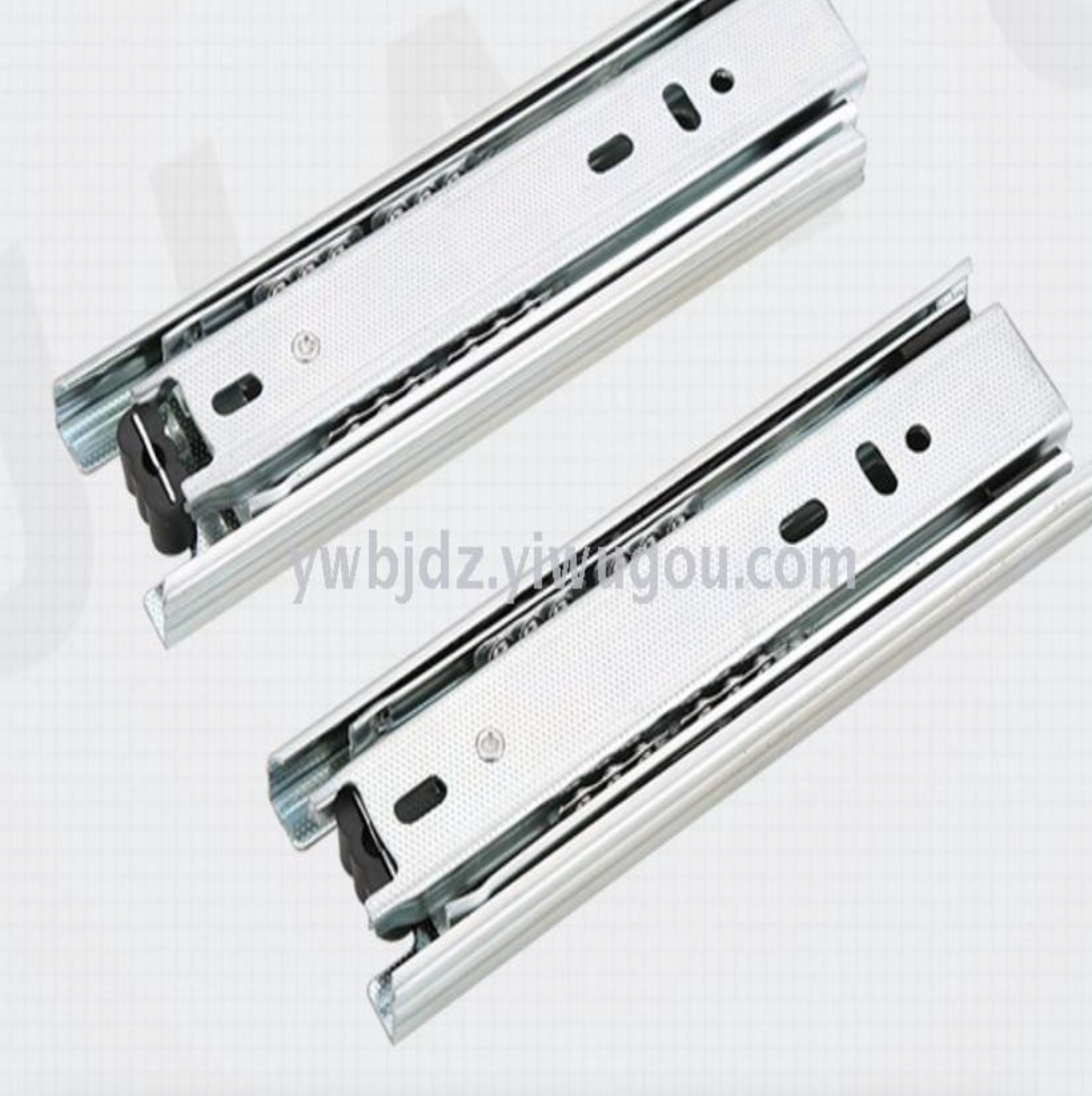 High-quality 4510 galvanized black three-section drawer slide rail, silent ball bearing cabinet track, three-fold slide rail slide Specification image