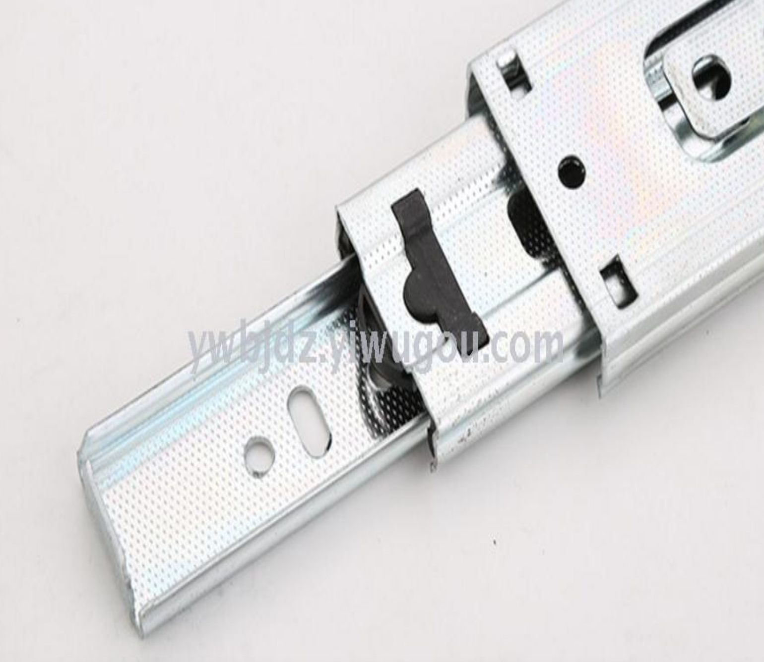 High-quality 4510 galvanized black three-section drawer slide rail, silent ball bearing cabinet track, three-fold slide rail slide details Picture