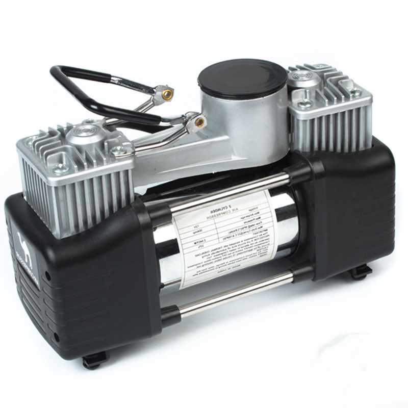 High-power car air pump, true double-cylinder air pump, portable car tire air pump, portable car tire air pump QW196 Item Picture