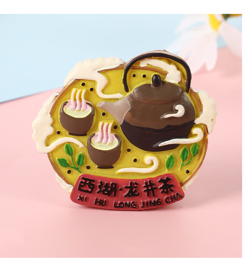 家居装饰 中国风 杭州西湖景点树脂冰箱贴旅游纪念品现货批发详情11