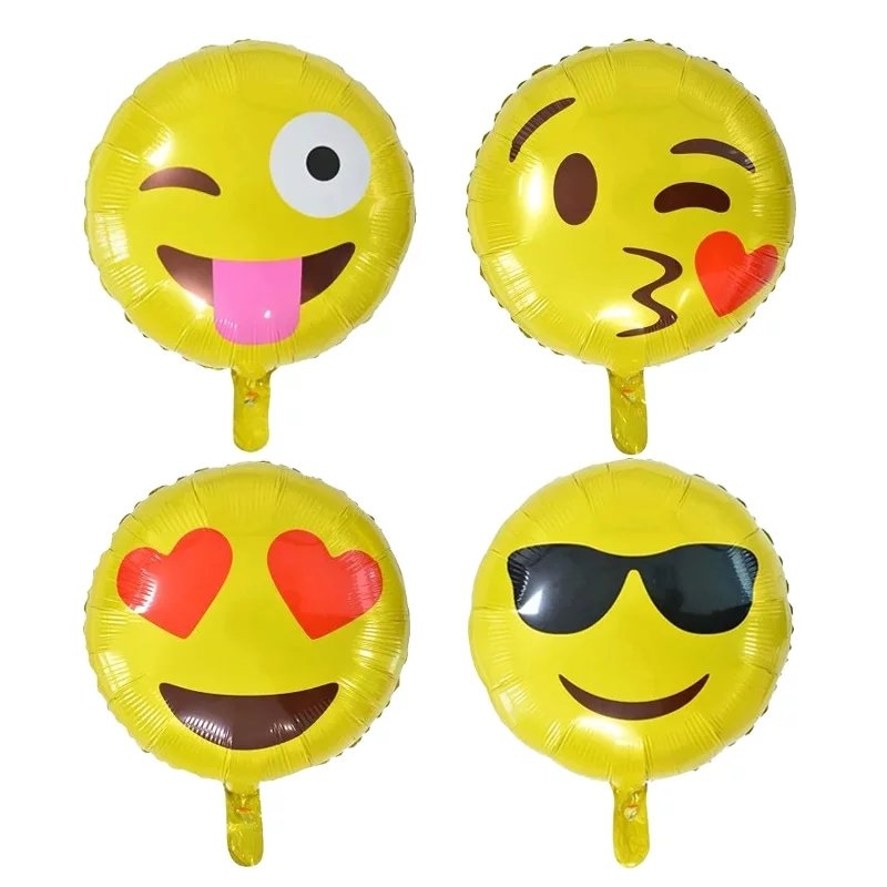 笑脸表情气球黄色气球跨境电商糖果气球 缤纷派对装饰 爆款热销  铝膜印花圆气球生日装饰新店详情图3
