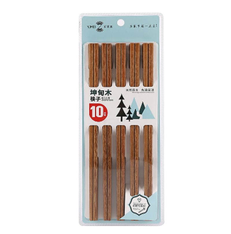 Yijia Mei Kundian Iron and Wood Chopsticks (Ten pairs Set) 5372