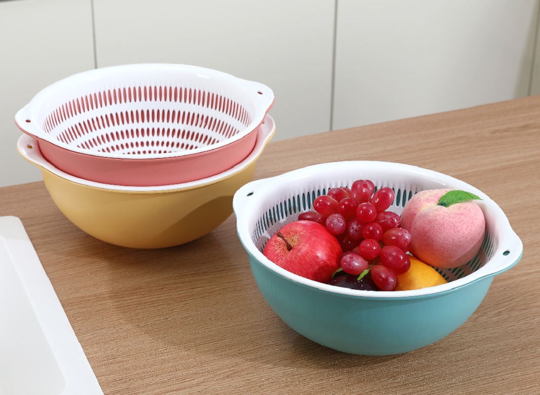 忆家美经典双层沥水篮（惠系列）5528