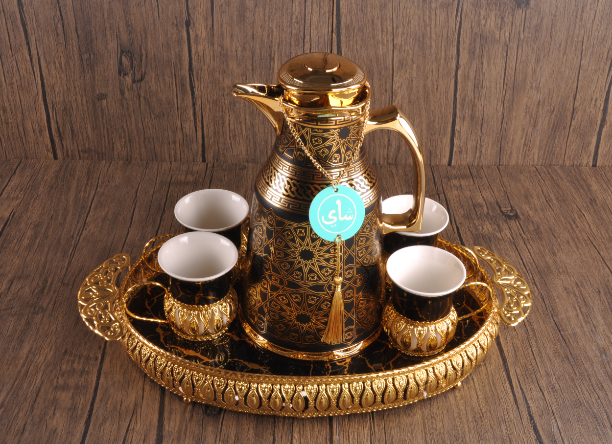 中东风格迪拜阿拉伯高端保温瓶保温壶咖啡壶套装CAG-10B/W/F-8PCS