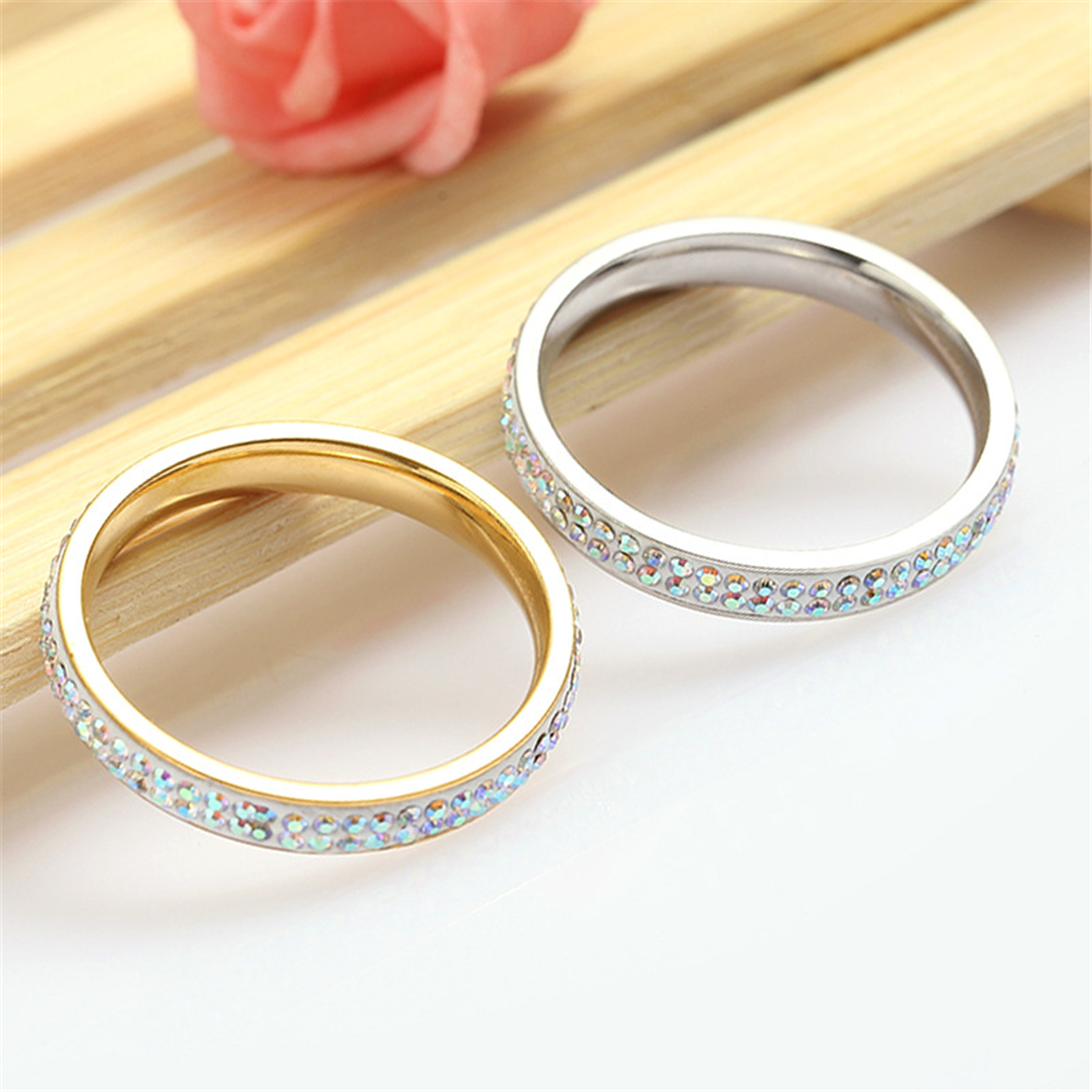 Accesorios de tendencia estilo explosivo de moda 2 círculos de barro AB diamante diamante anillo de diamante de color JZ032 Application Scenario