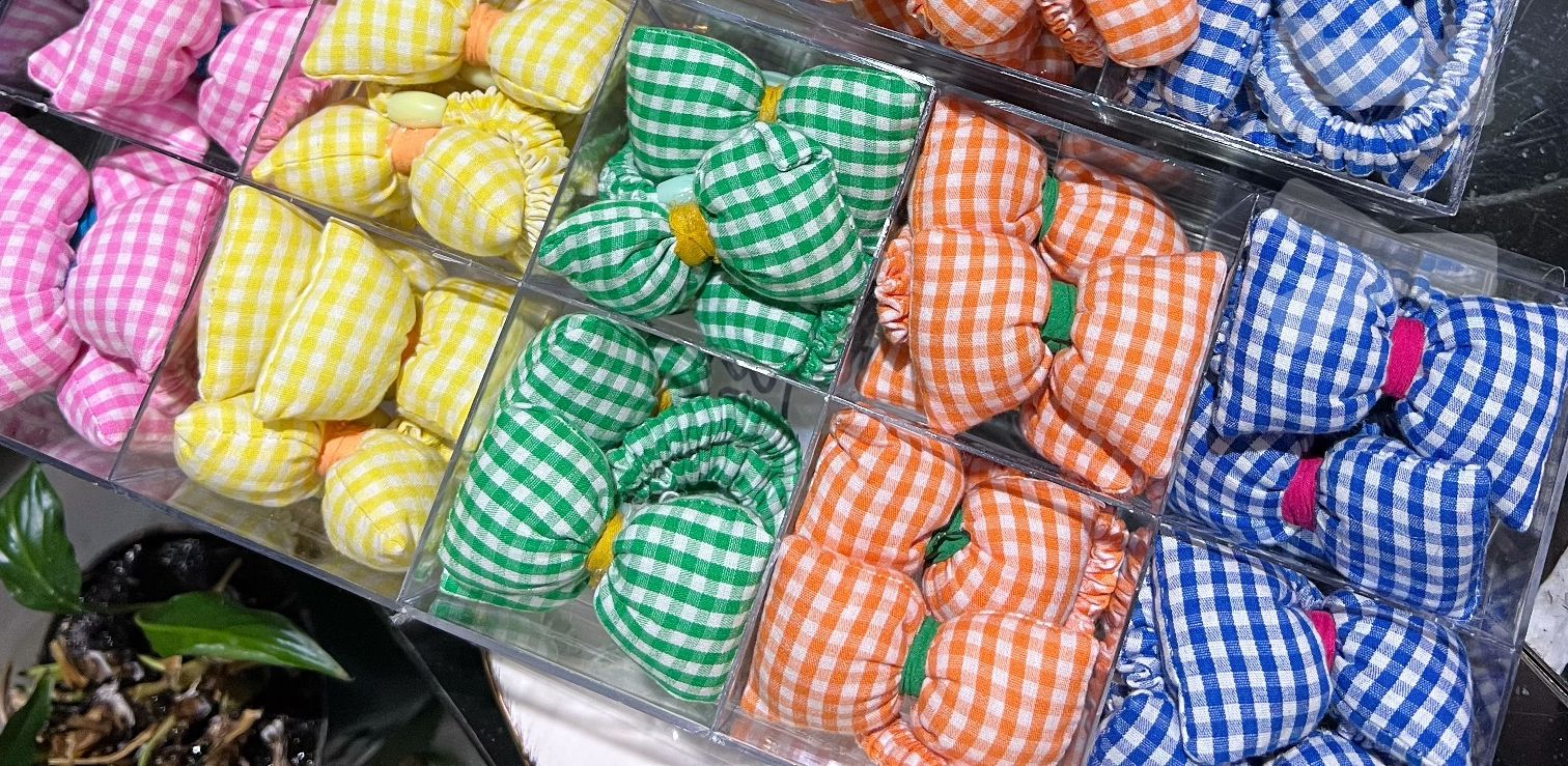 格子5色充棉领结配件 充棉量足 直径7cm