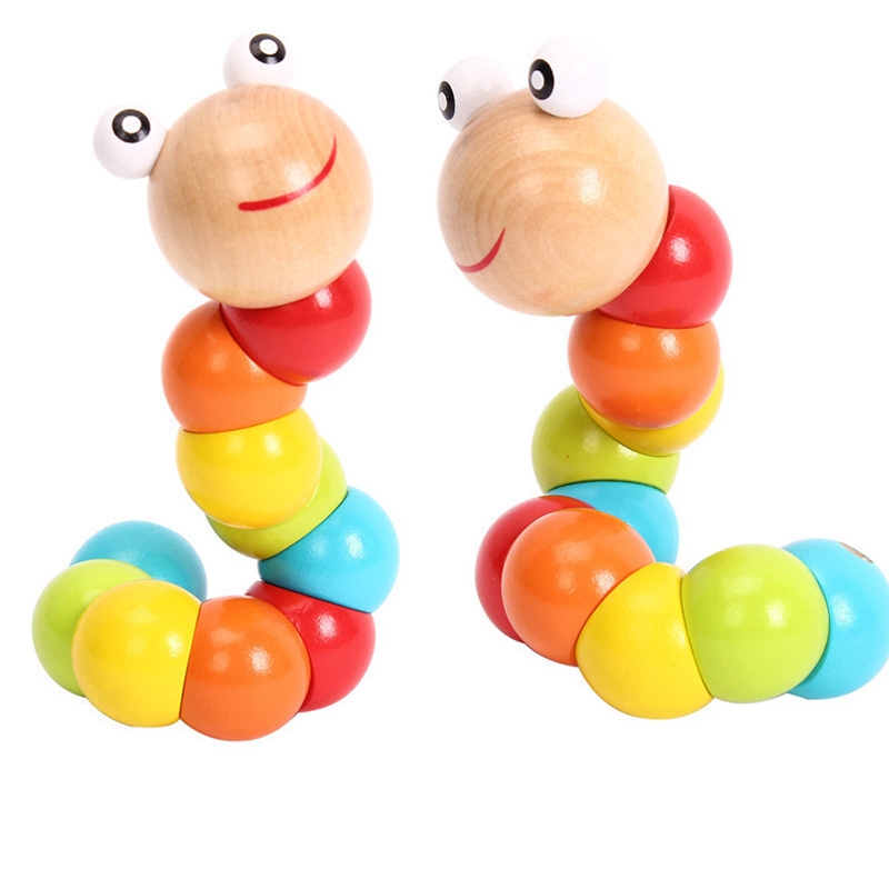 Wooden, versatile and colorful caterpillar