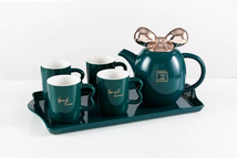 景德镇陶瓷水具欧式水具咖啡具冷水壶茶壶套装厨房用品客厅摆件北欧茶具